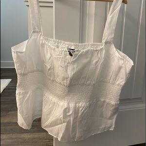 NWOT Jcrew white peasant smocked top.